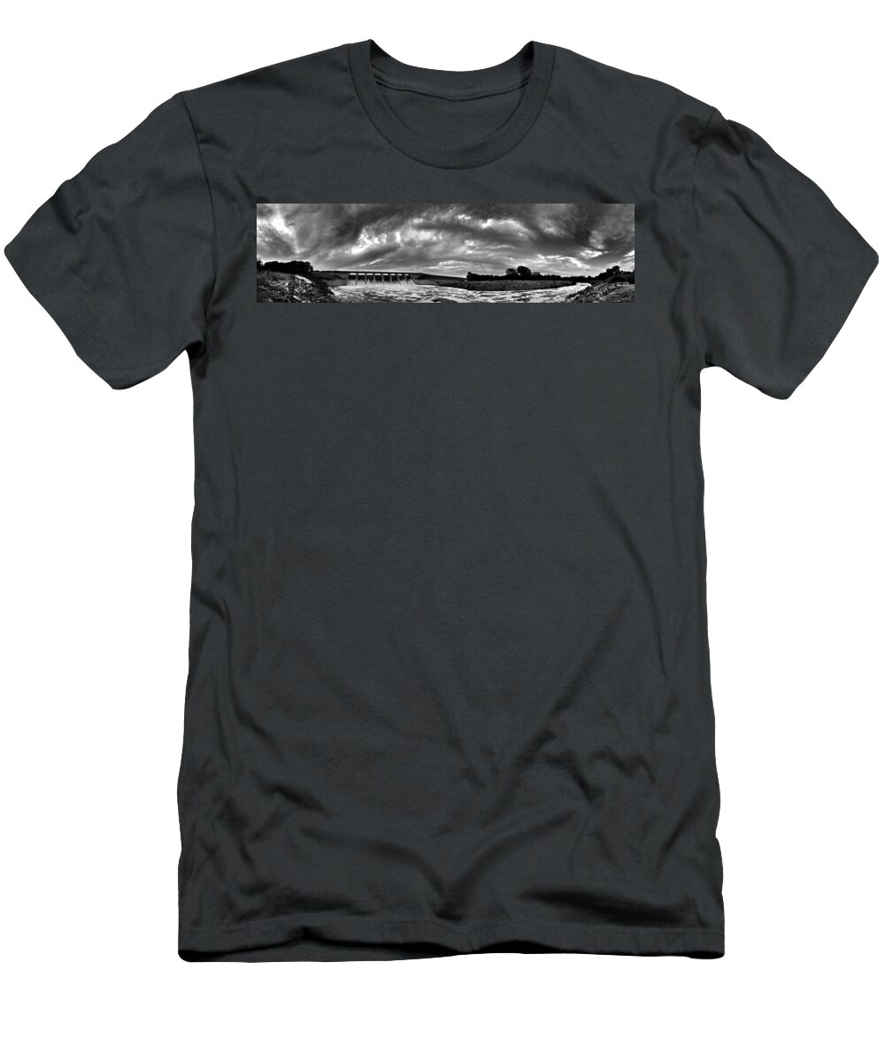 Dam T-Shirt featuring the photograph Dam Panoramic by Brian Duram