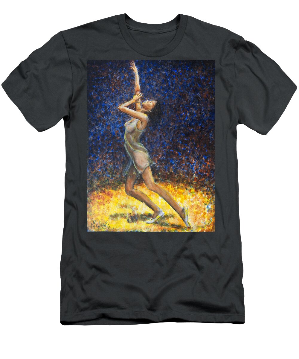 Dancer T-Shirt featuring the painting Dancer X by Nik Helbig