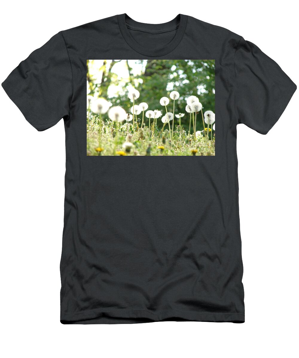 Dandelions T-Shirt featuring the photograph Dandelions by Leara Nicole Morris-Clark