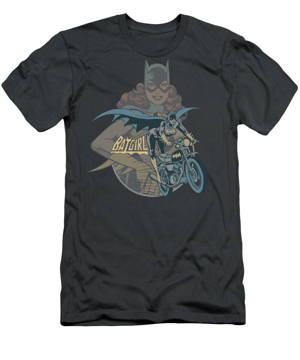 Dc Comics T-Shirt featuring the digital art Dc - Batgirl Biker by Brand A