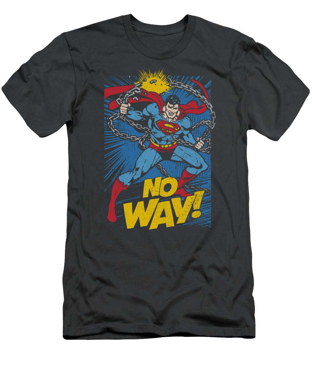Dc Comics T-Shirt featuring the digital art Dc - No Way by Brand A