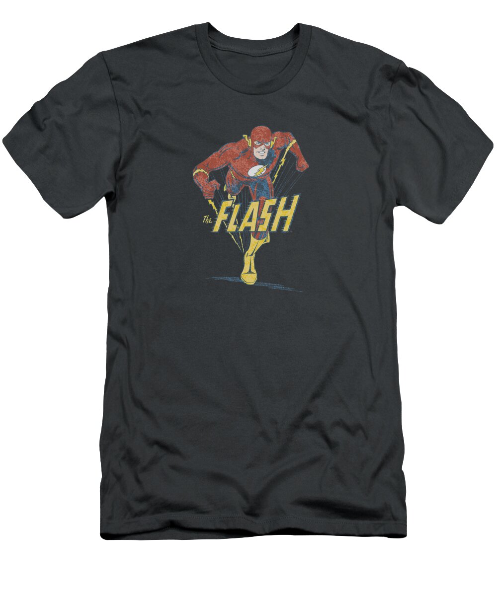 Dc Comics T-Shirt featuring the digital art Dco - Desaturated Flash by Brand A