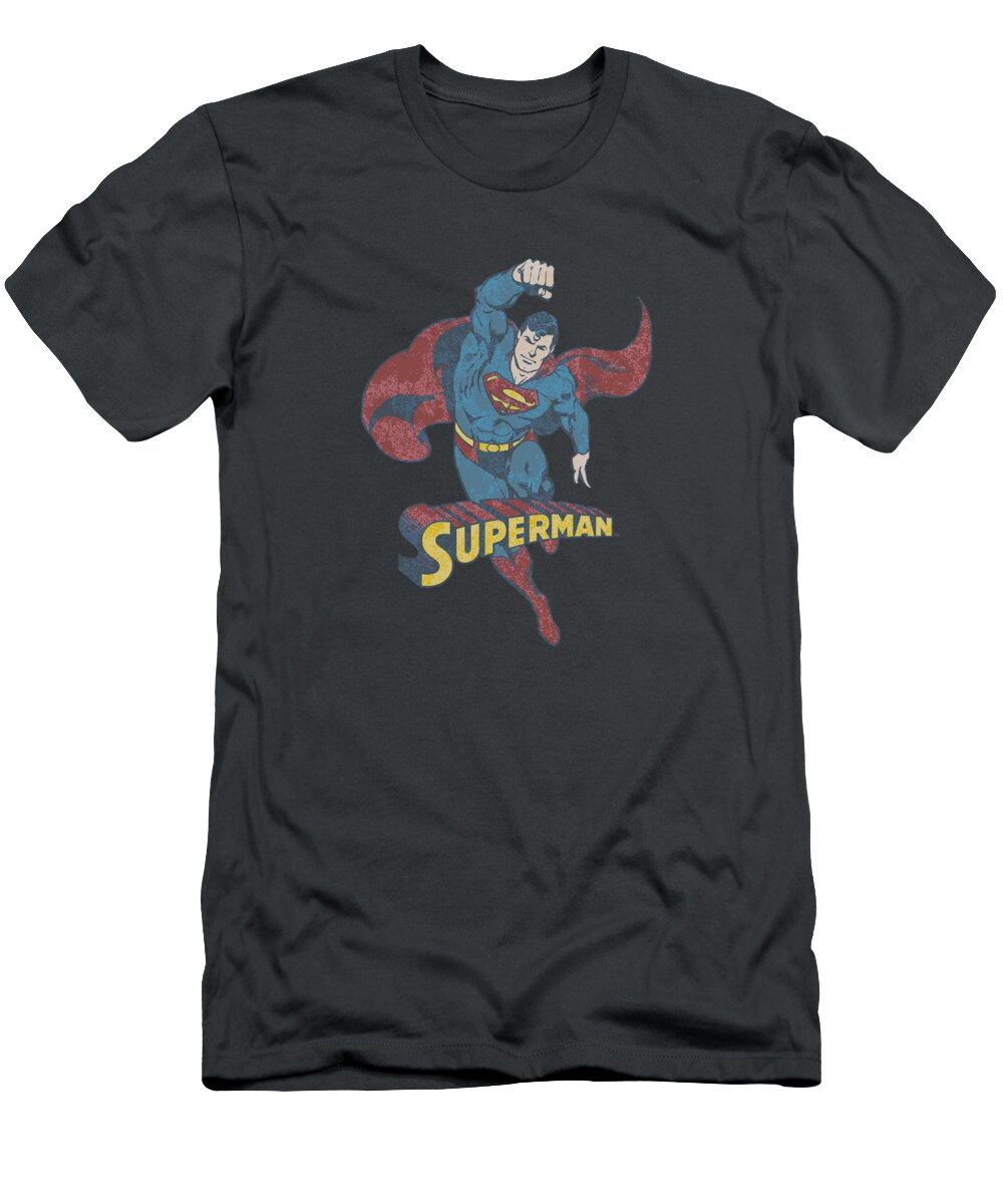 Dc Comics T-Shirt featuring the digital art Dco - Desaturated Superman by Brand A