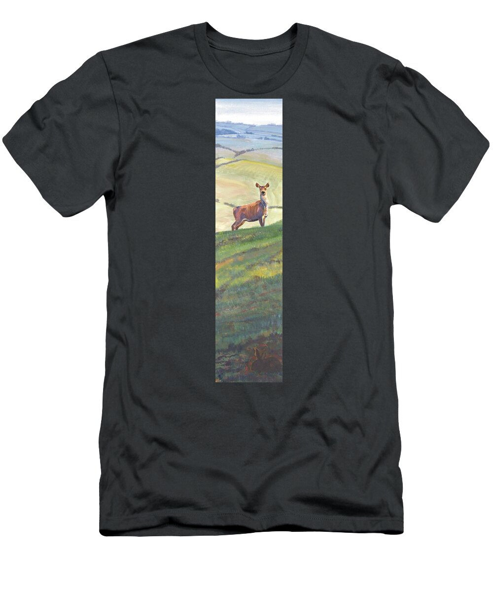 Deer T-Shirt featuring the painting Deer by Mike Jory