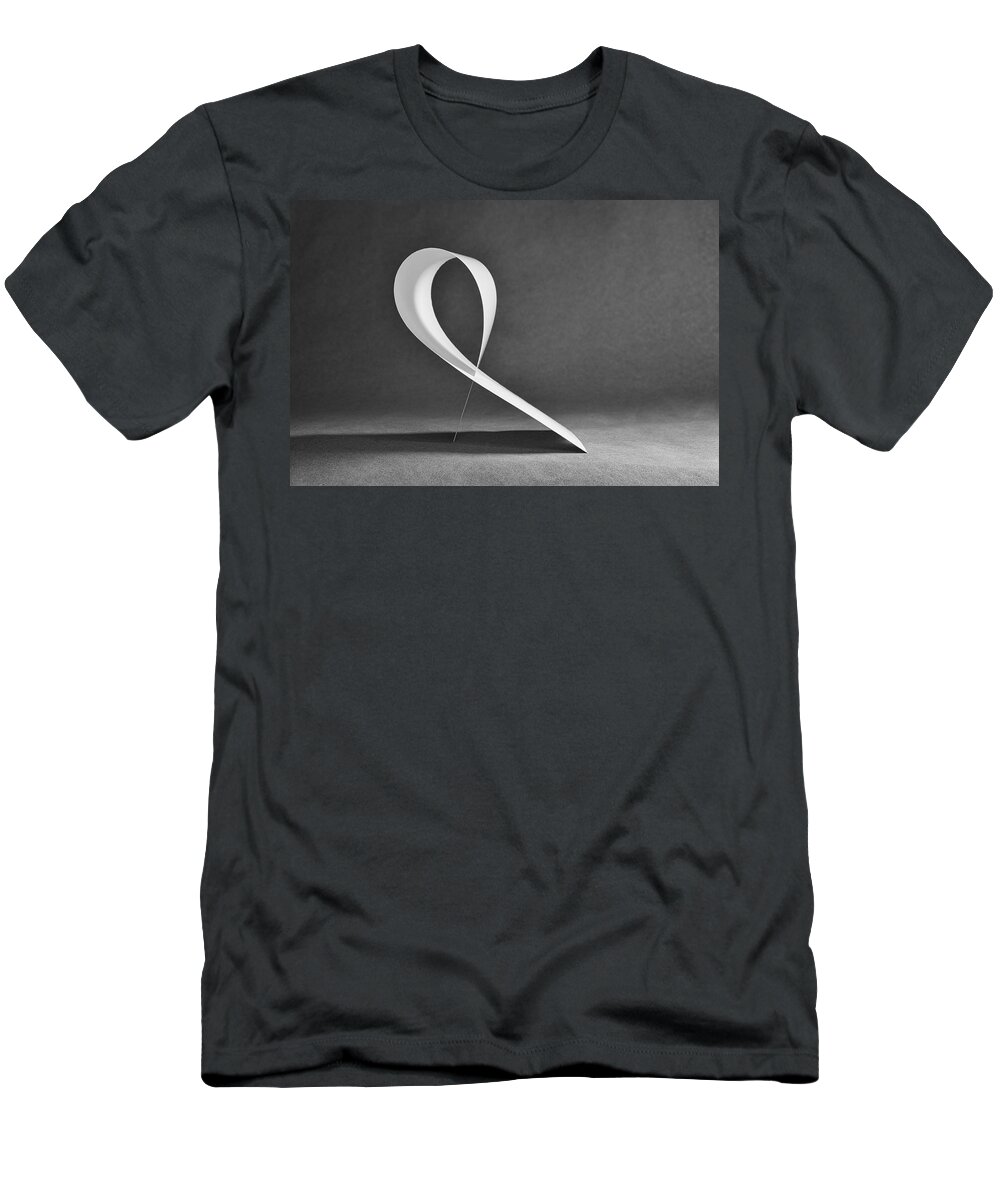 Black And White T-Shirt featuring the photograph Delicate Balance by Mary Lee Dereske