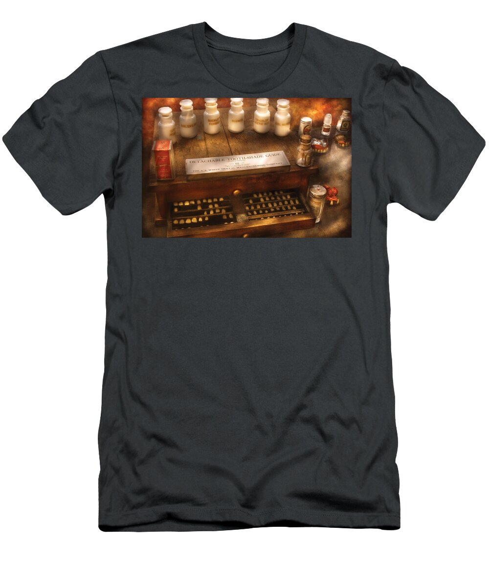 Dental T-Shirt featuring the photograph Dentist - Detachable Tooth Shade Guide by Mike Savad