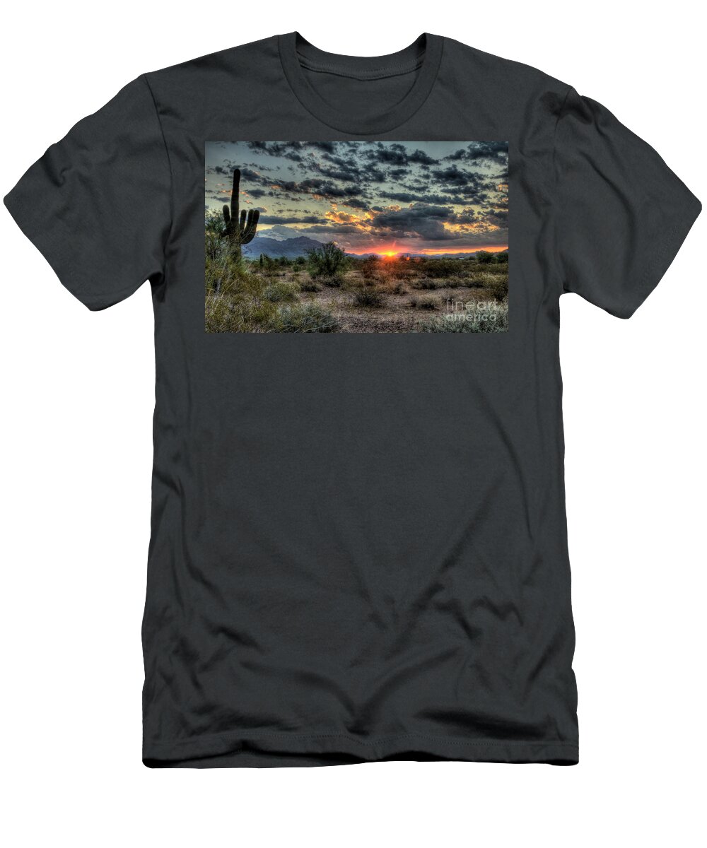 Arizona T-Shirt featuring the photograph Desert Sunrise by Saija Lehtonen