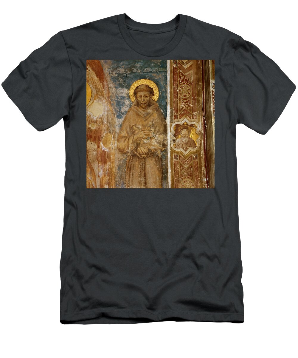 Art T-Shirt featuring the painting Detail Of The Madonna Of St. Francis by George Holton