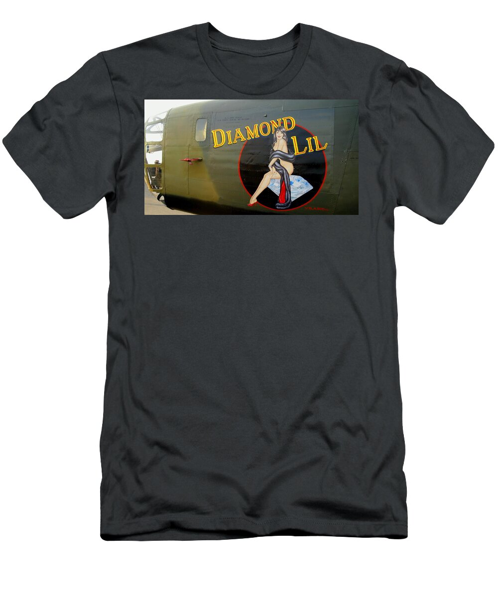 Aircraft T-Shirt featuring the photograph Diamond Lil B-24 Bomber by Amy McDaniel