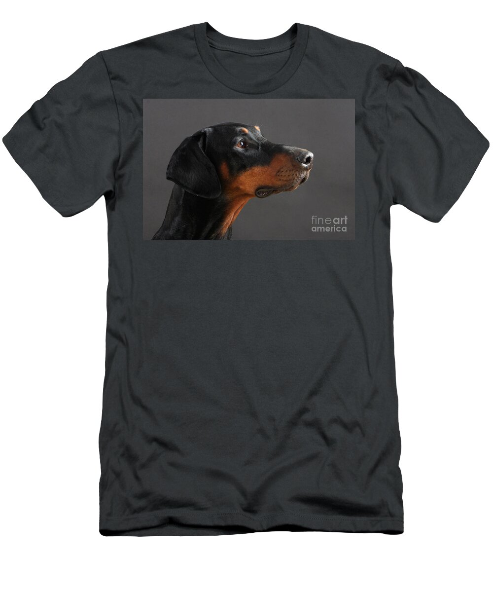 Doberman Pinscher T-Shirt featuring the photograph Doberman Pinscher Dog by Christine Steimer