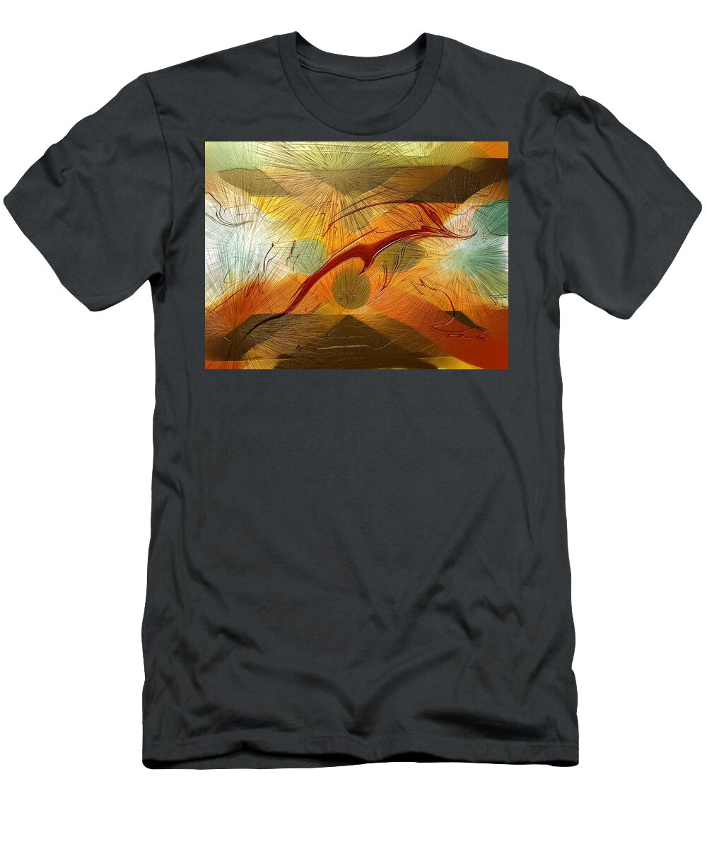 Abstract T-Shirt featuring the digital art Dolphin Abstract - 2 by Kae Cheatham