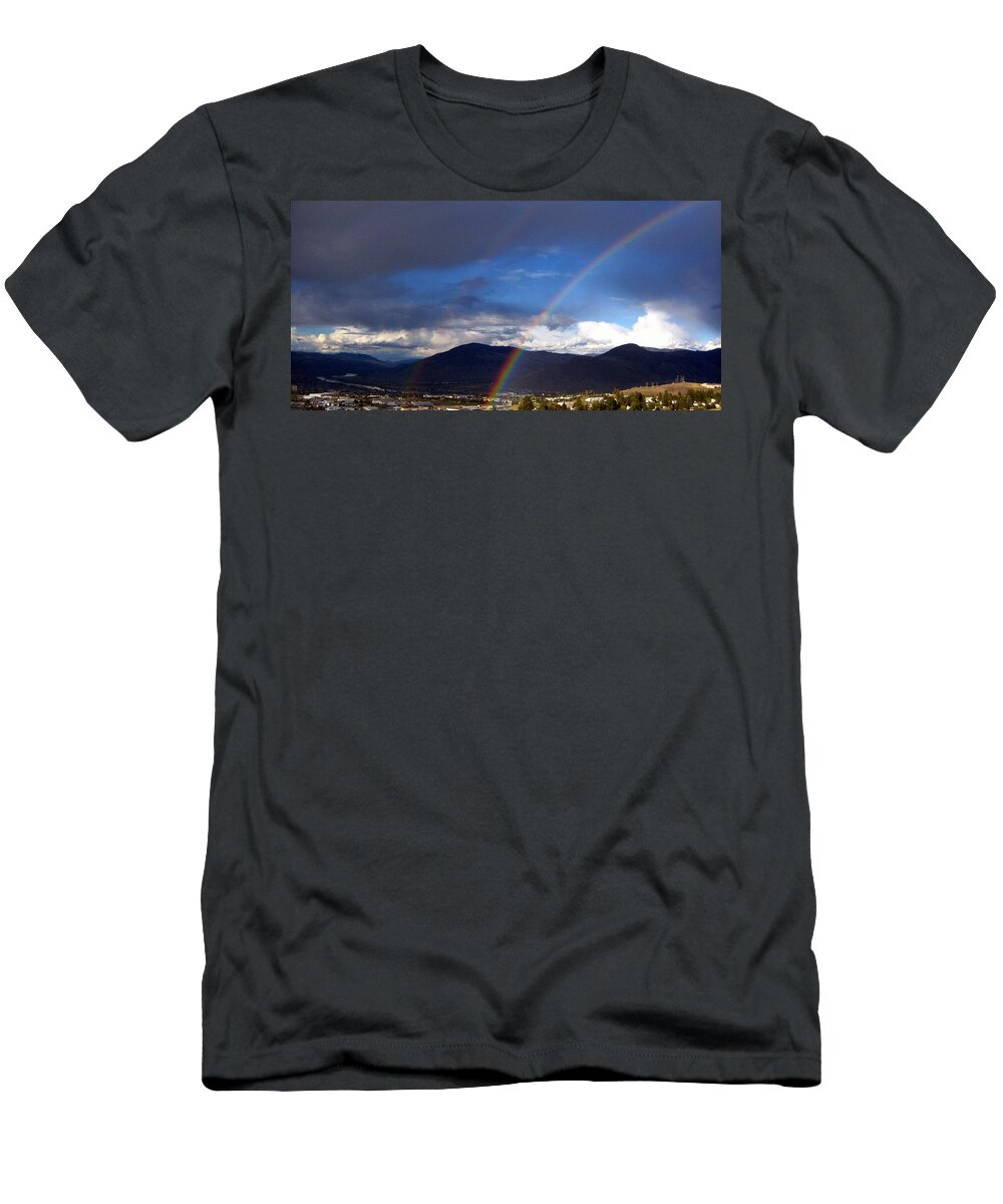 Rainbow T-Shirt featuring the photograph Double Delight by Kathy Bassett