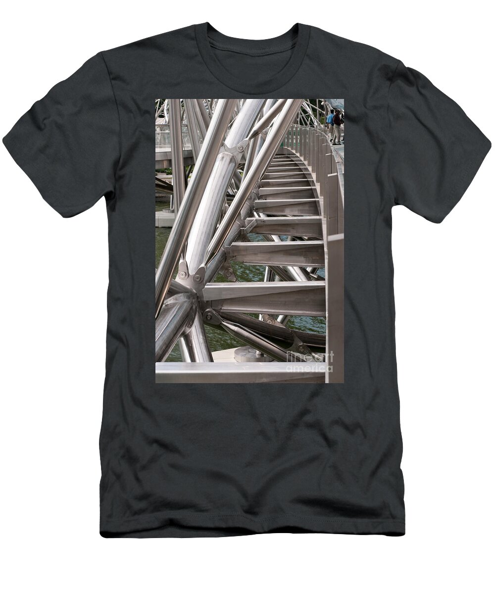 Singapore T-Shirt featuring the photograph Double Helix Bridge 03 by Rick Piper Photography
