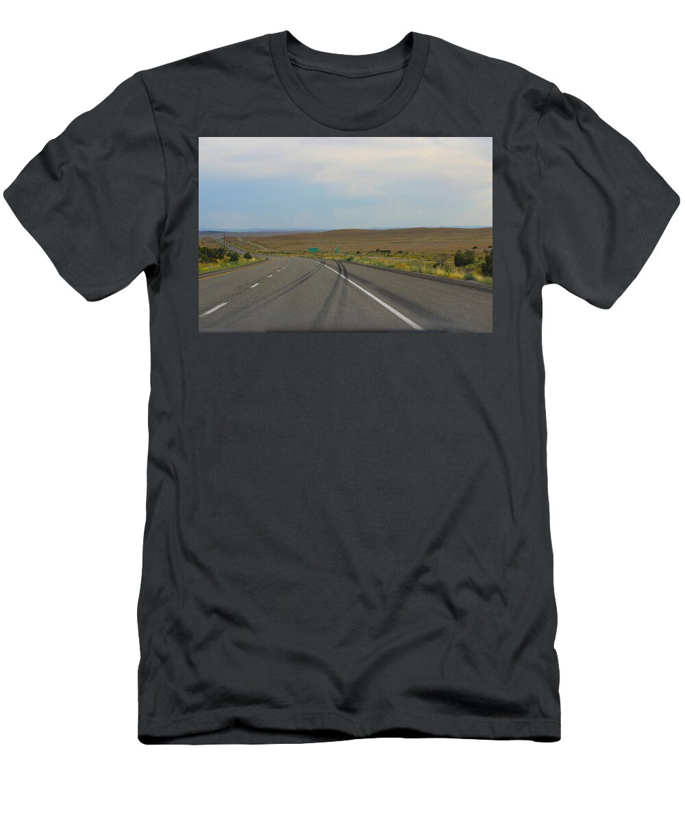 Road T-Shirt featuring the photograph Down the road by Becca Buecher