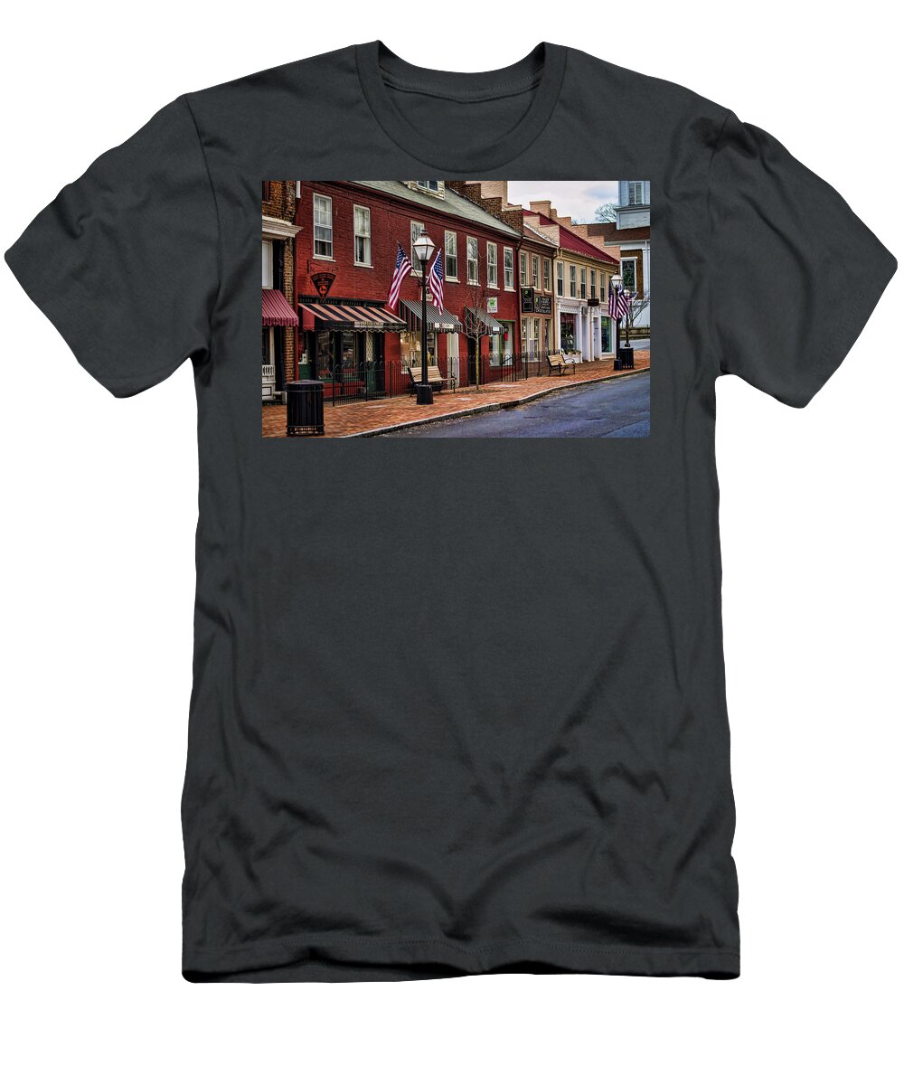 Jonesborough T-Shirt featuring the photograph Downtown Jonesborough TN by Heather Applegate
