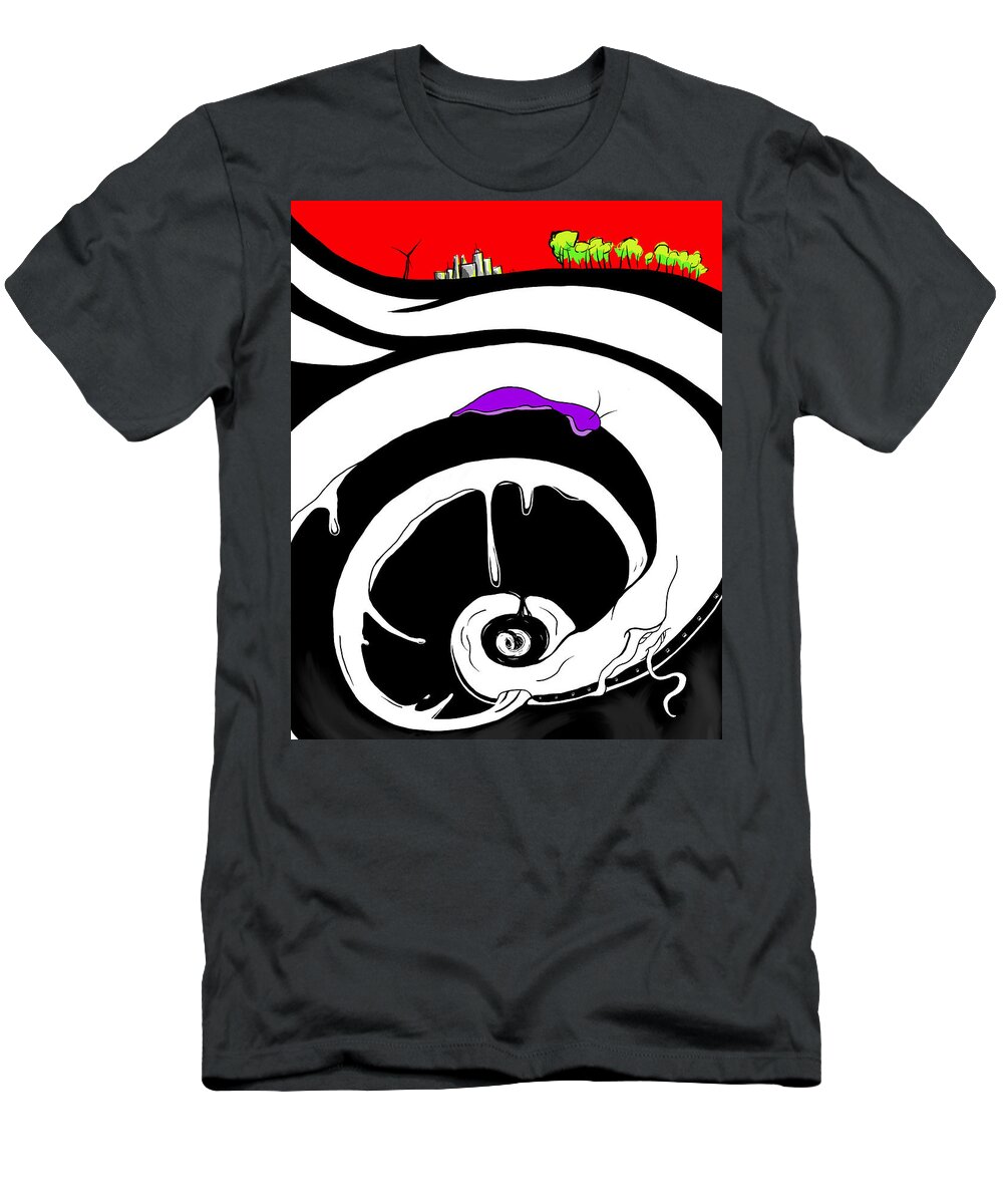 Caterpillar T-Shirt featuring the digital art Drained by Craig Tilley