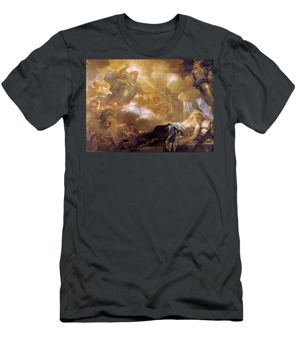 Luca Giordano T-Shirt featuring the painting Dream of Solomon by Luca Giordano