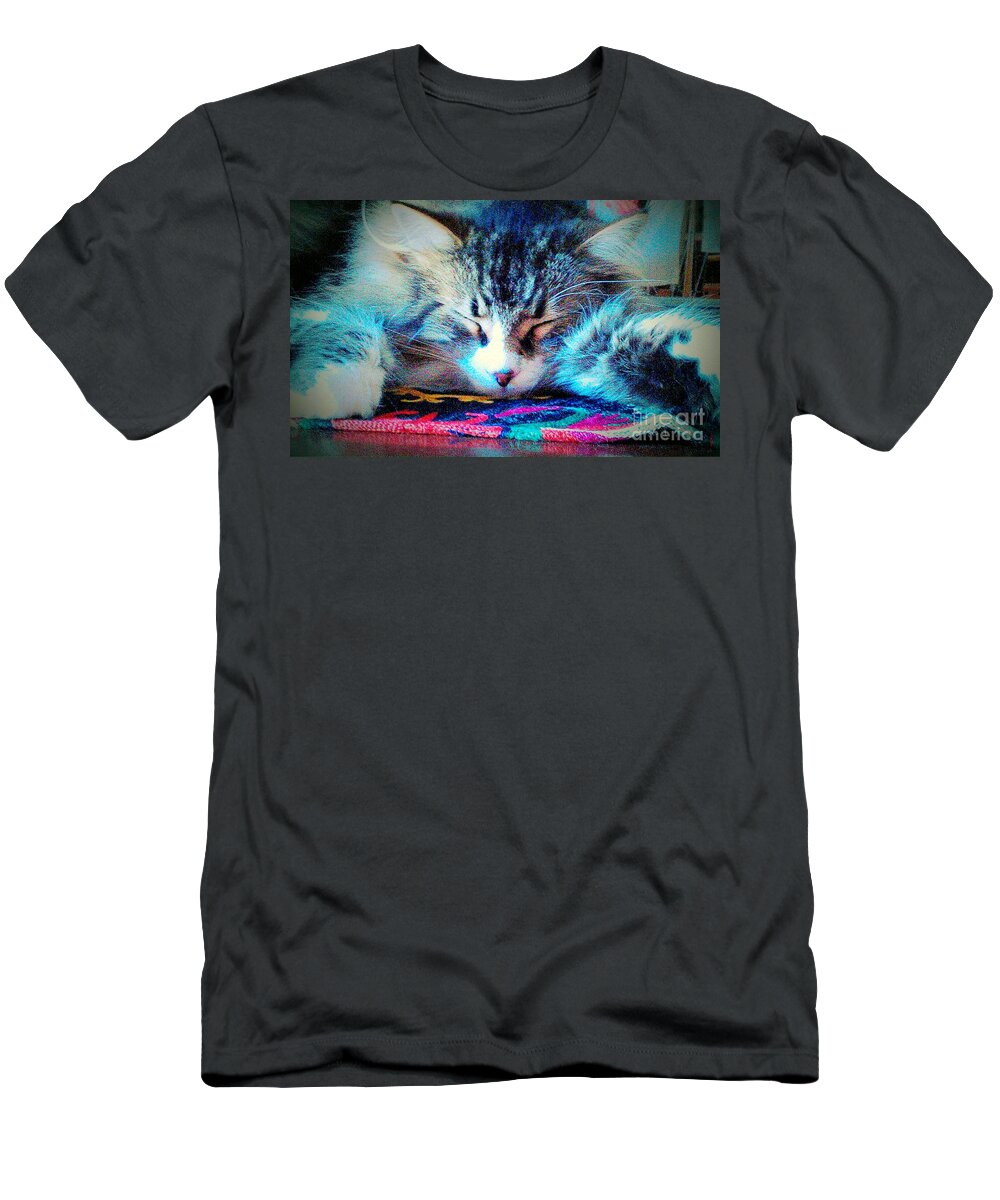 Maine Coon T-Shirt featuring the photograph Dreaming by Jacqueline McReynolds