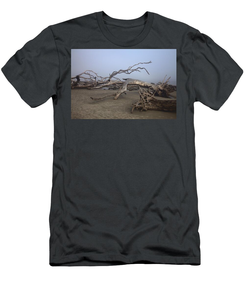 11384 T-Shirt featuring the photograph Driftwood Trees on Jekyll Island by Gordon Elwell