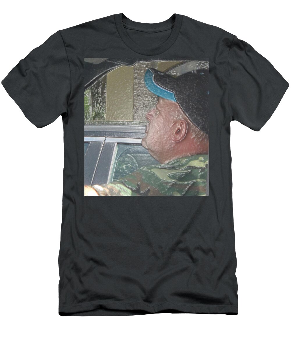 Abstract T-Shirt featuring the photograph Driving Man by Dart Humeston