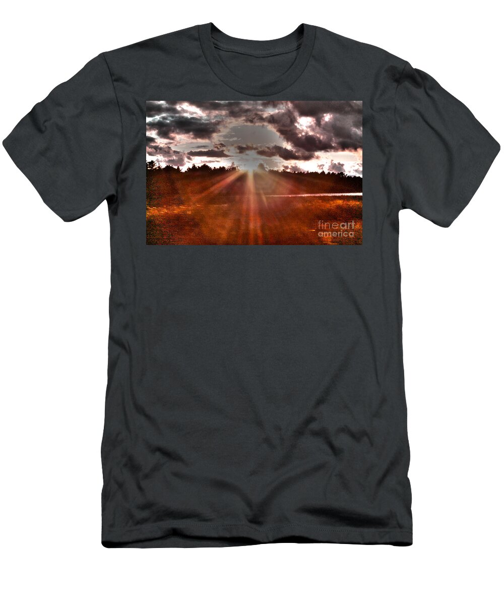Red T-Shirt featuring the photograph Driving Through God's Country by Nina Silver