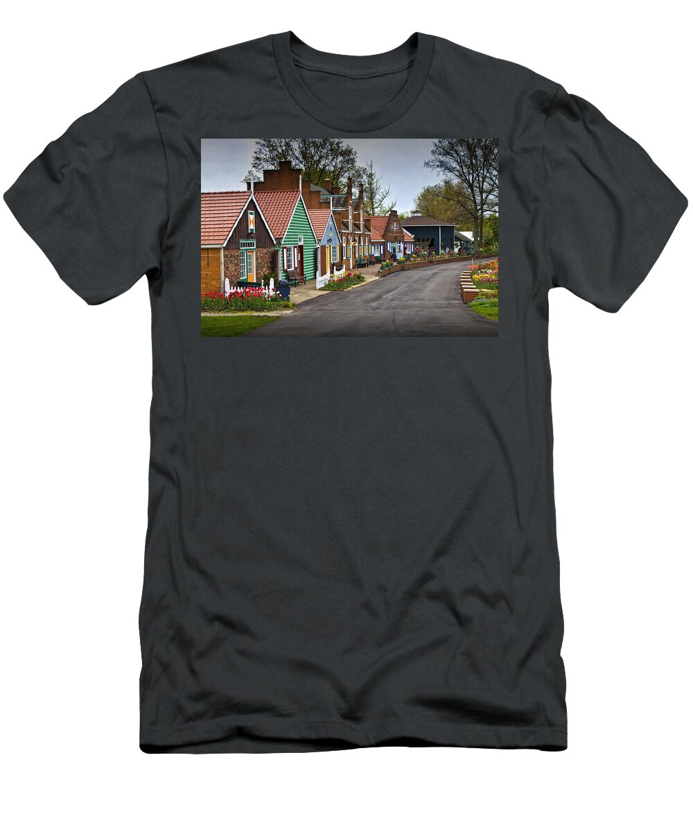 Art T-Shirt featuring the photograph Dutch Shops on Windmill Island in Holland Michigan by Randall Nyhof