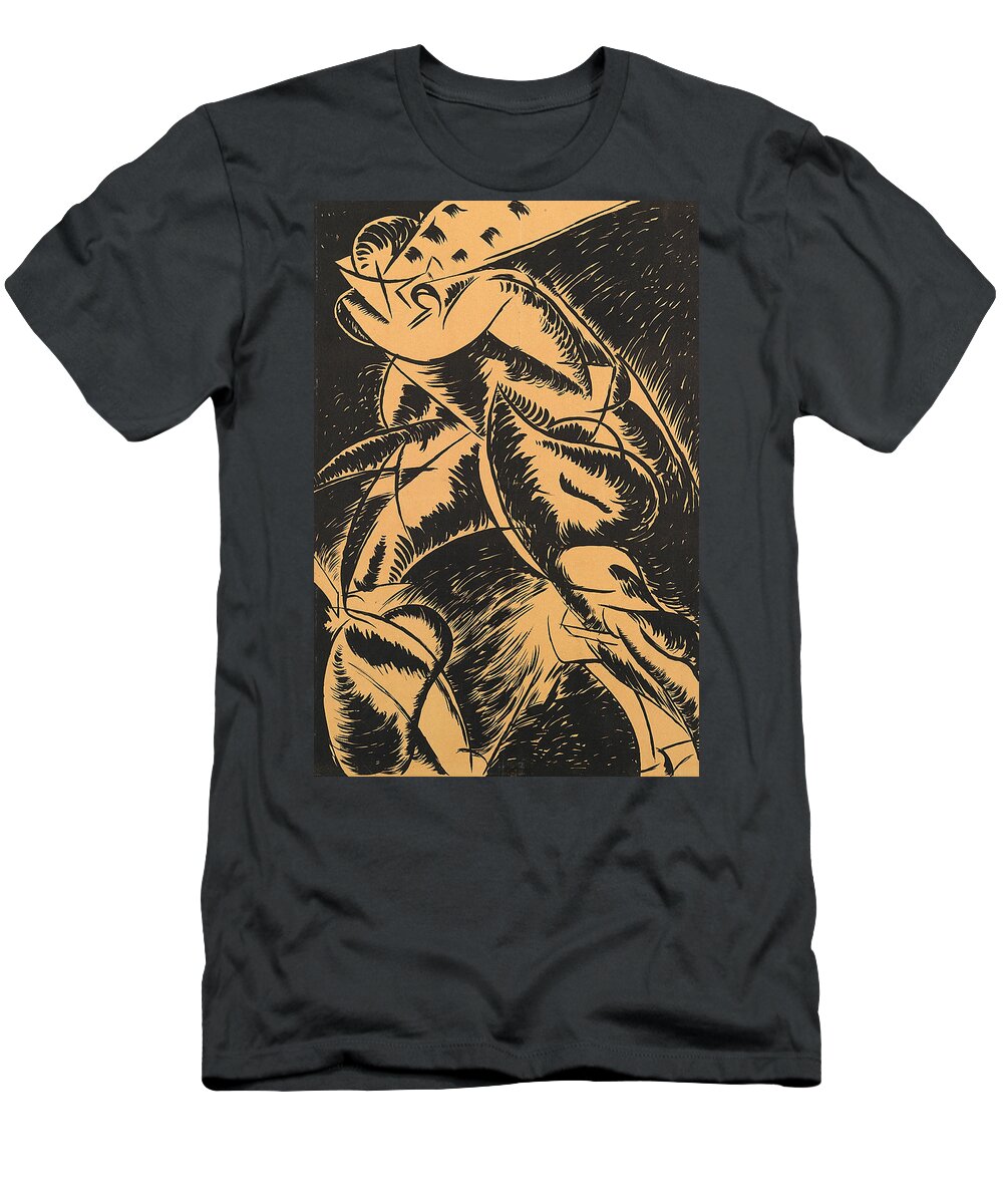 Boccioni T-Shirt featuring the painting Dynamism of a human body by Umberto Boccioni