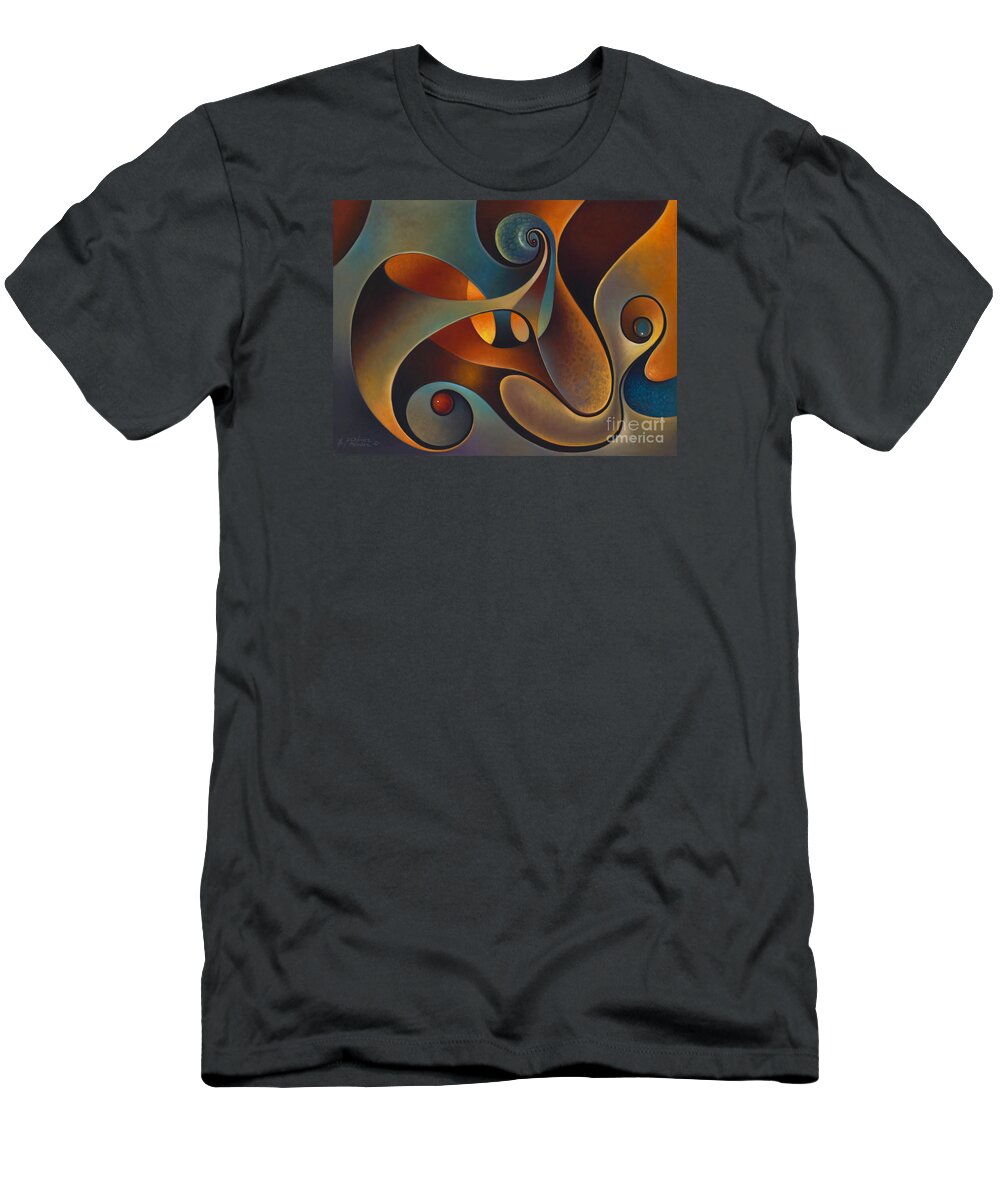 Scrolls T-Shirt featuring the painting Dynmaic Series #14 by Ricardo Chavez-Mendez