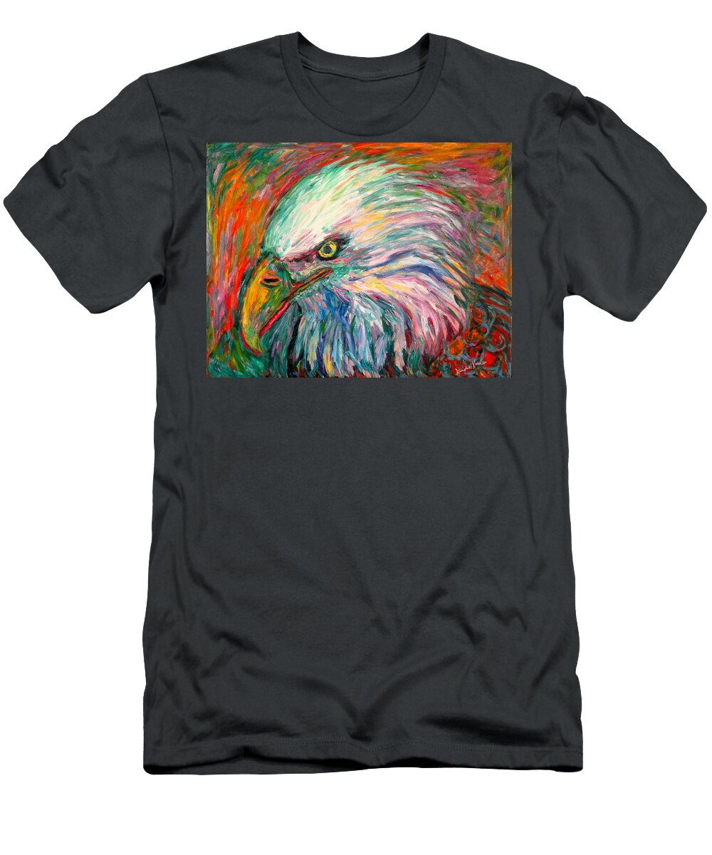 Abstract Eagle T-Shirt featuring the painting Eagle Fire by Kendall Kessler