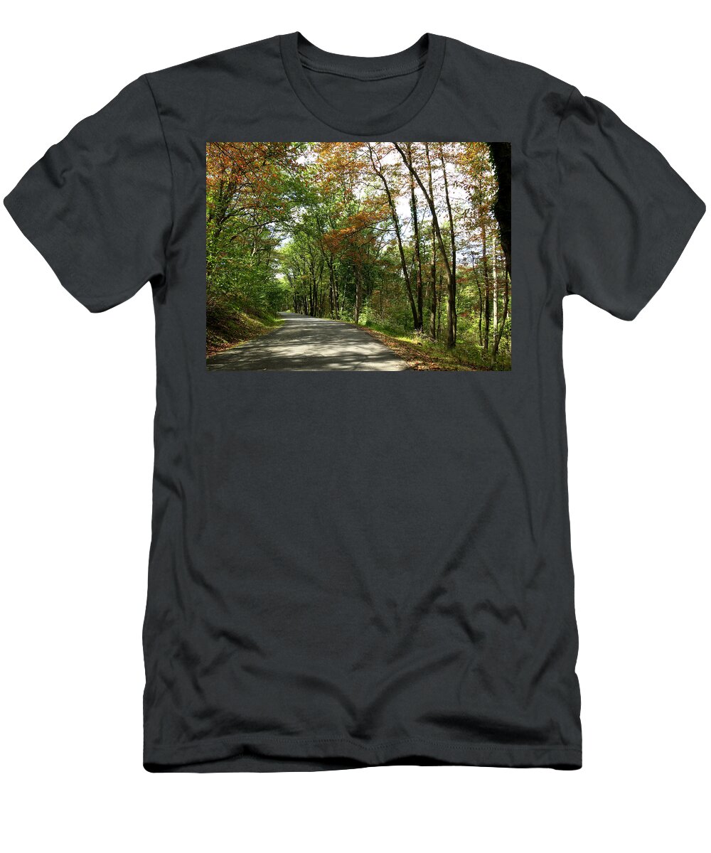 Autumn T-Shirt featuring the photograph Early Autumn Drive by Jean Macaluso