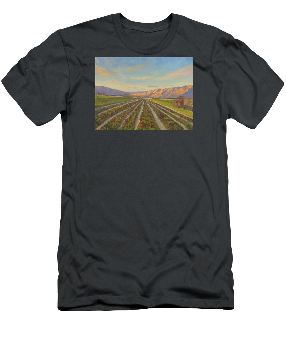 Landscape T-Shirt featuring the painting Feeding Those in Need by Maria Hunt