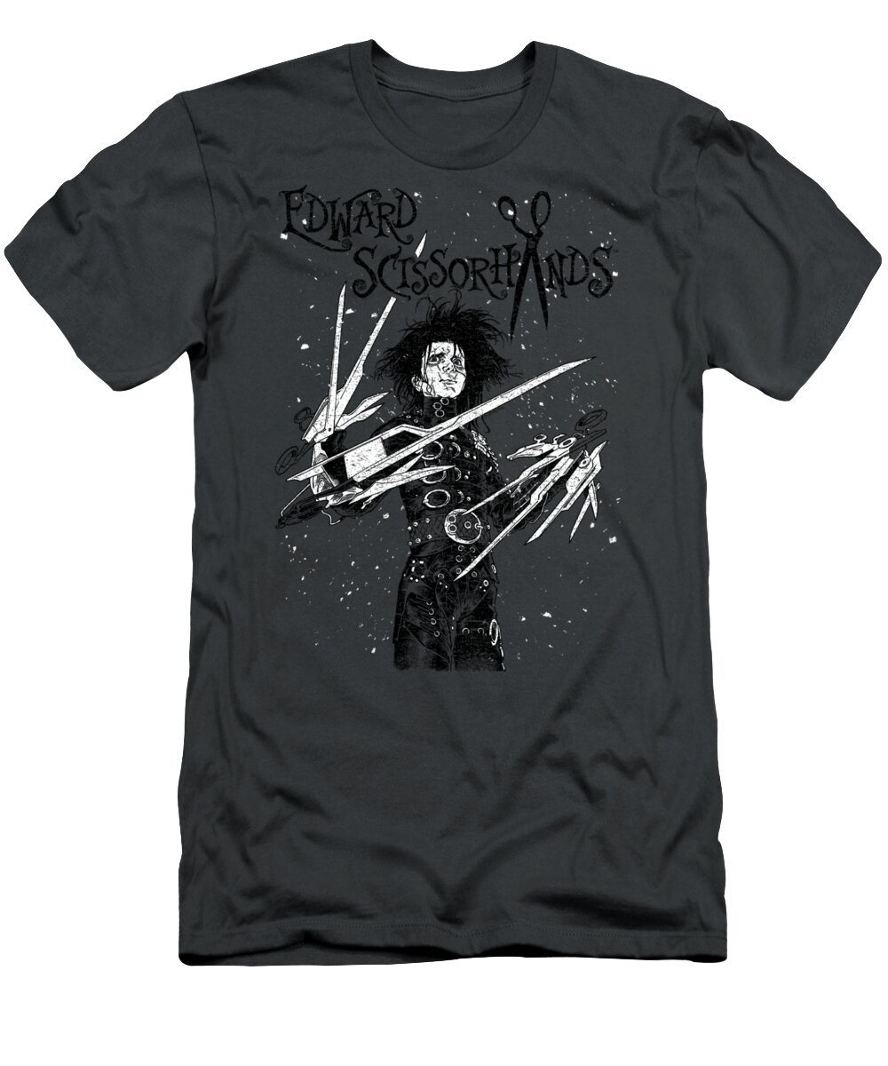  T-Shirt featuring the digital art Edward Scissorhands - Snowy Night by Brand A