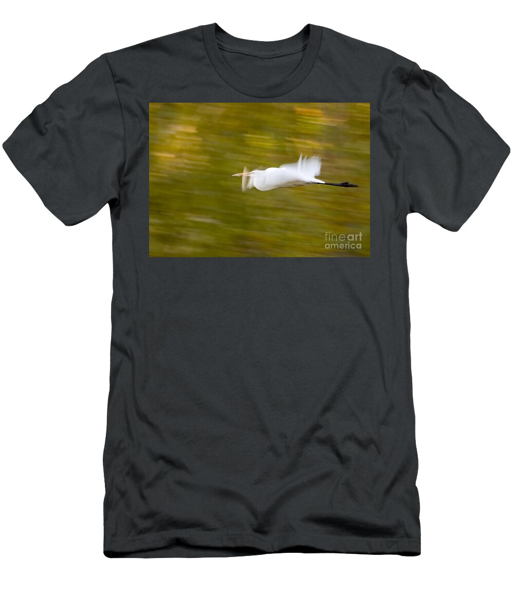 Birds T-Shirt featuring the photograph Egret by Steven Ralser
