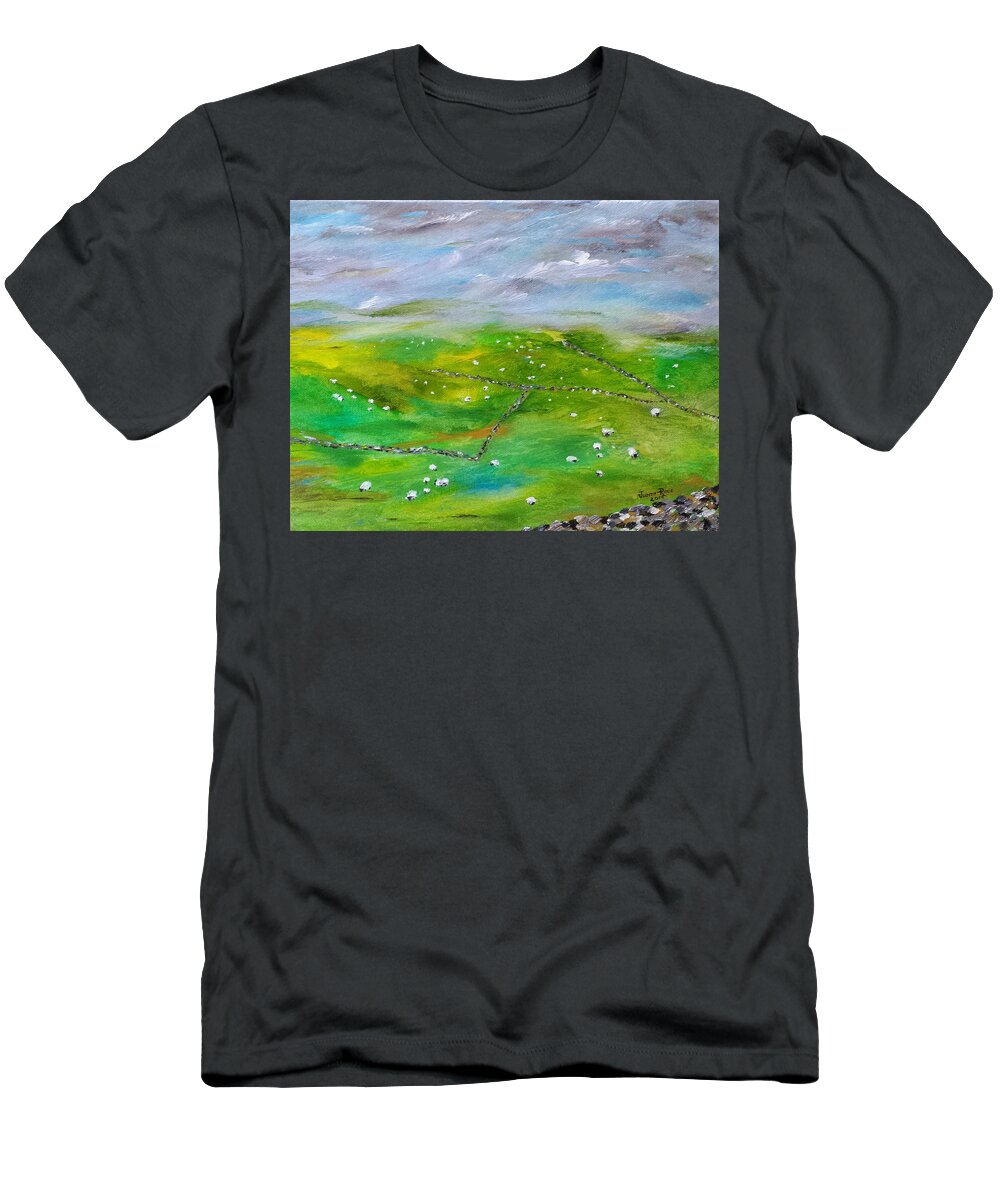 Ireland T-Shirt featuring the painting Eire by Judith Rhue