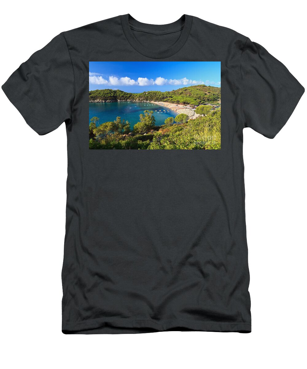 Tuscany T-Shirt featuring the photograph Elba island - beach in Fetovaia by Antonio Scarpi