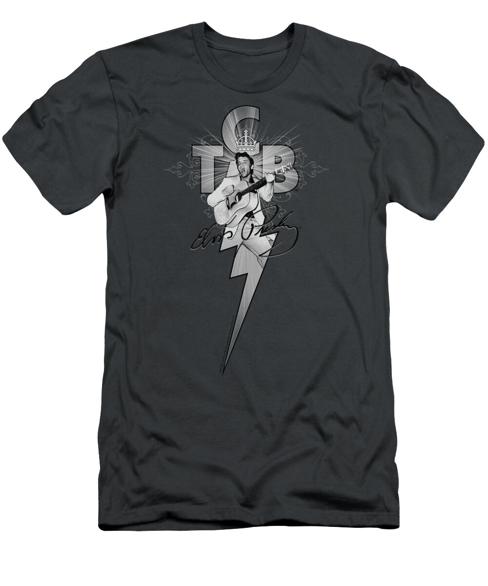 Elvis T-Shirt featuring the digital art Elvis - Tcb Ornate by Brand A