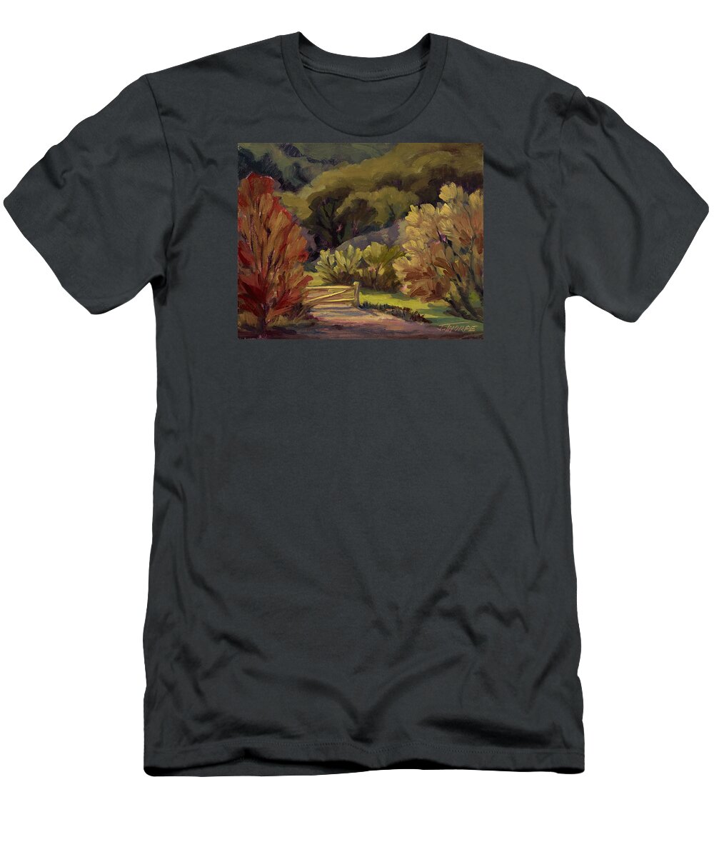 Road T-Shirt featuring the painting End of the Road by Jane Thorpe