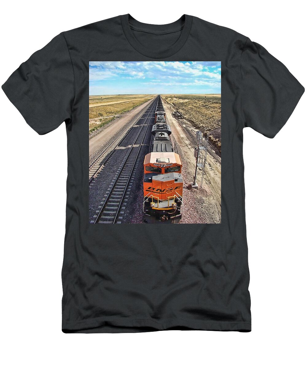 Coal Train T-Shirt featuring the photograph Endless Coal Trains by Cathy Anderson