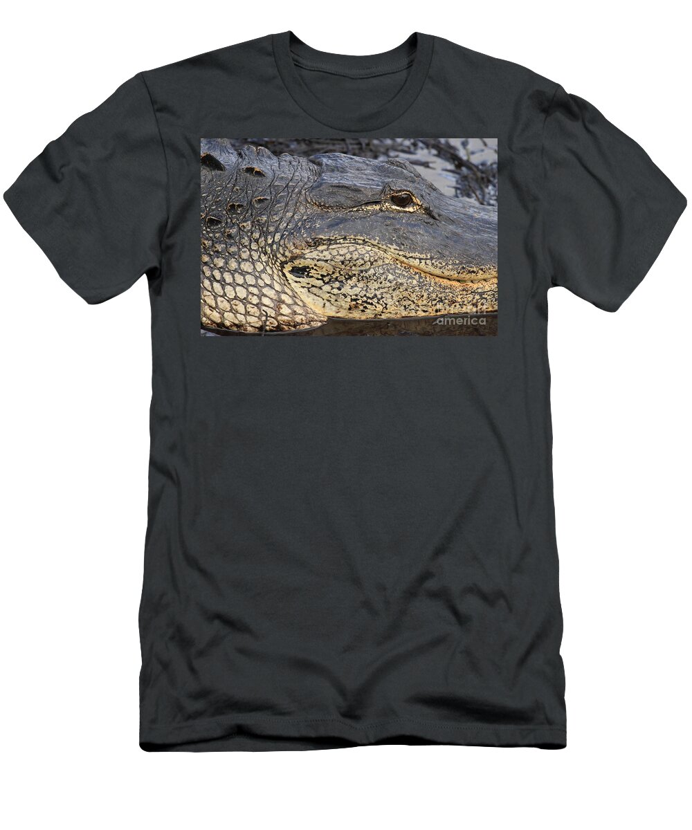 Alligator T-Shirt featuring the photograph Eye Of The Gator by Adam Jewell
