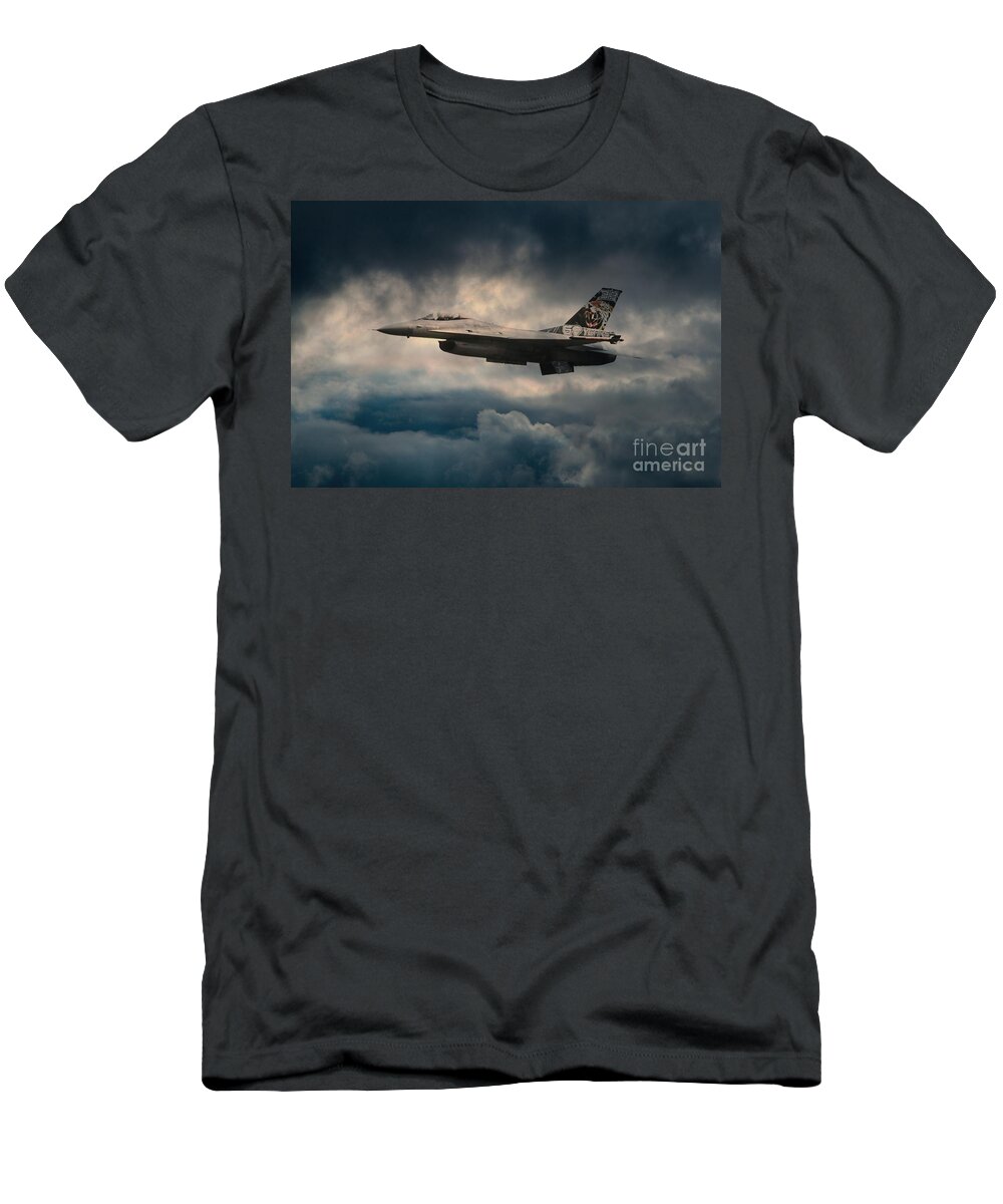 F1- Fighting Falcon T-Shirt featuring the digital art F16 Tiger by Airpower Art