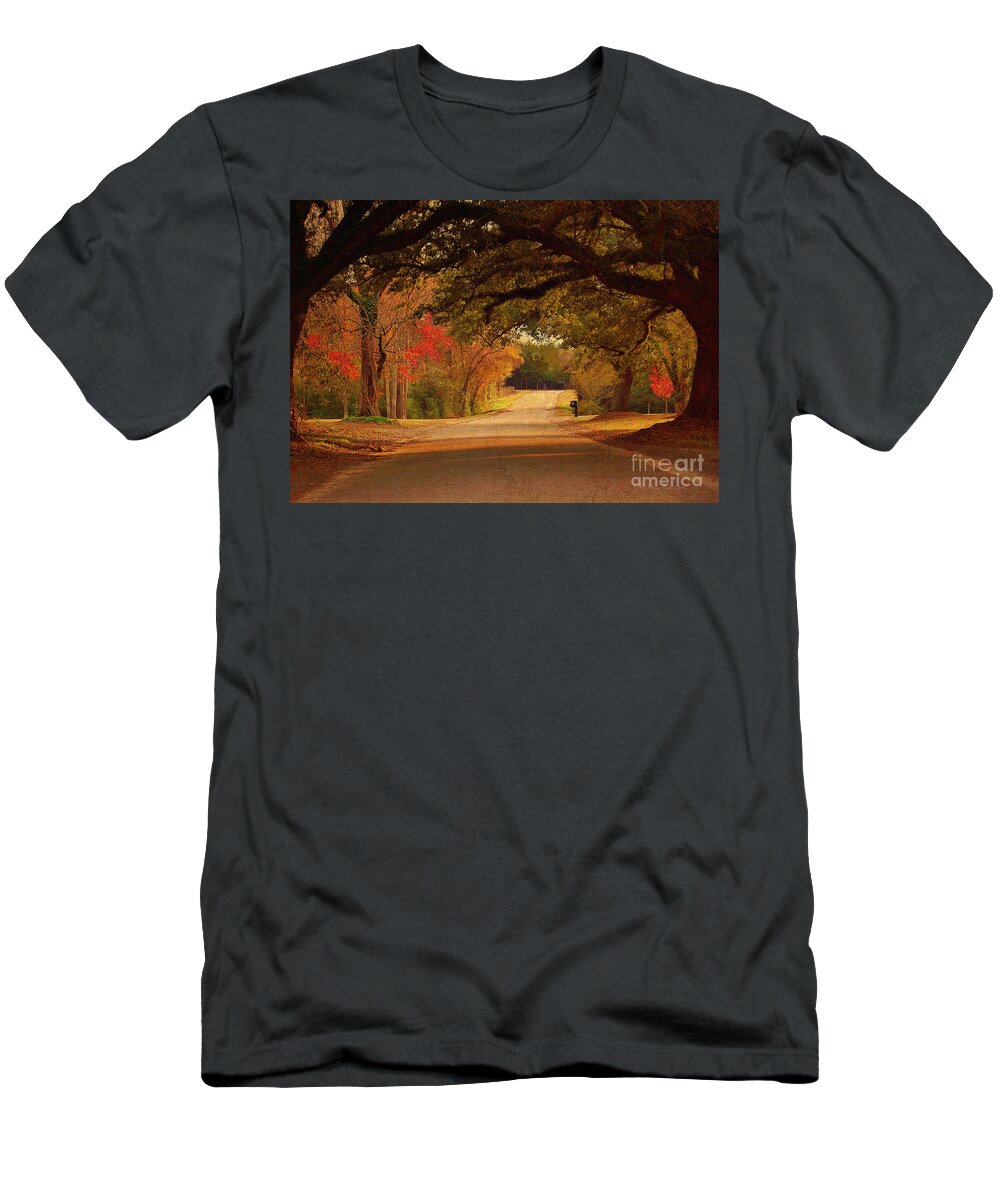 Fall T-Shirt featuring the photograph Fall Along A Country Road by Kathy Baccari