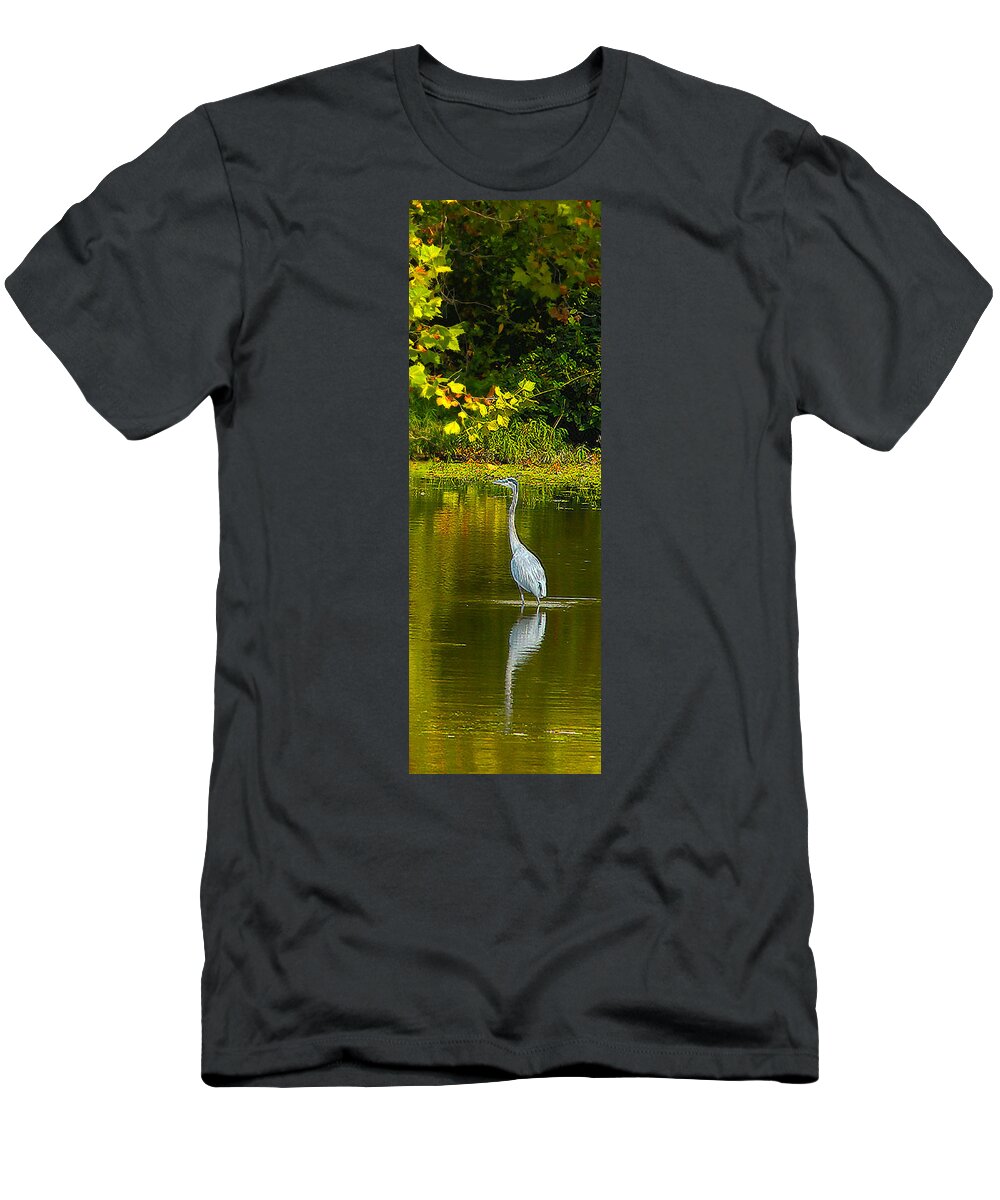Heron T-Shirt featuring the photograph Fall Heron by Jeff Kurtz