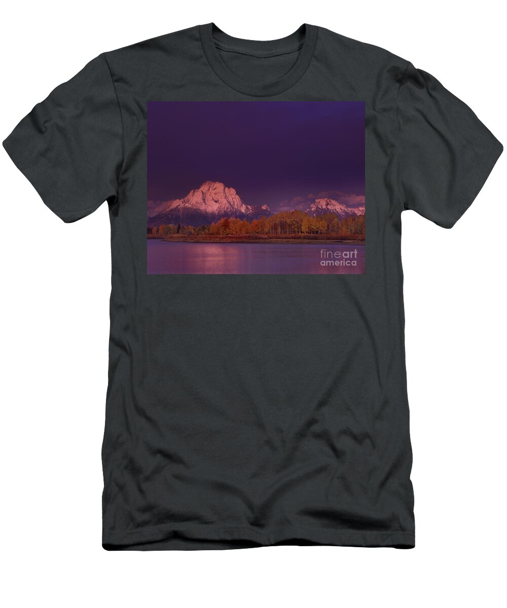 Grand Tetons National Park T-Shirt featuring the photograph Fall Sunrise at Oxbow Bend Grand Tetons National Park by Dave Welling