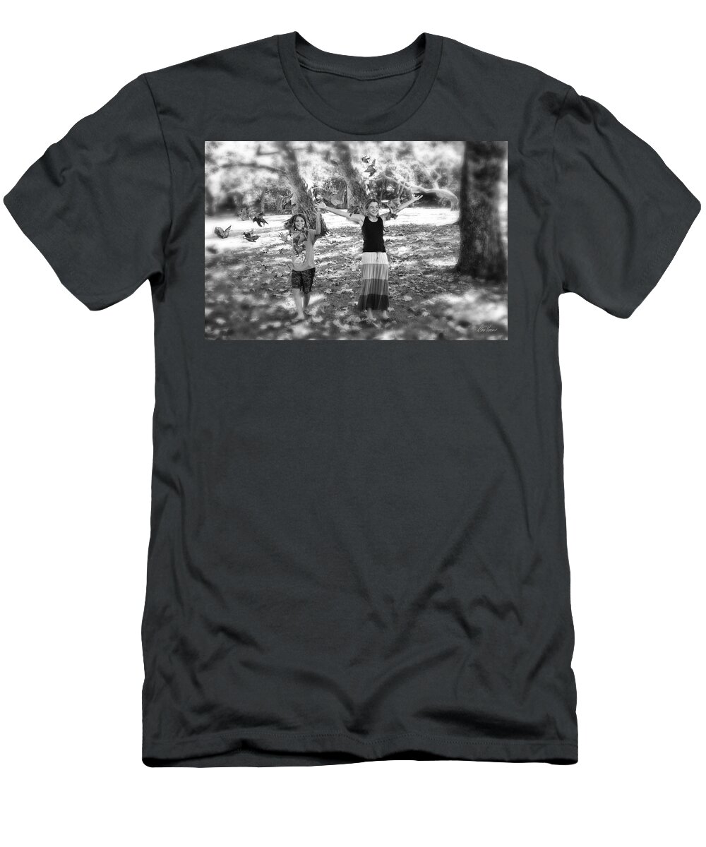 Falling T-Shirt featuring the photograph Falling Leaves by Diana Haronis