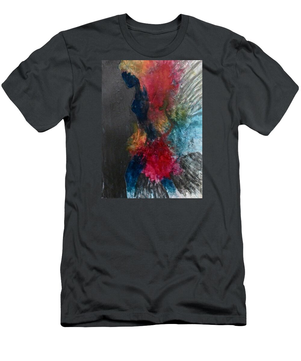 Dancer T-Shirt featuring the painting Fan Dance by Janice Nabors Raiteri