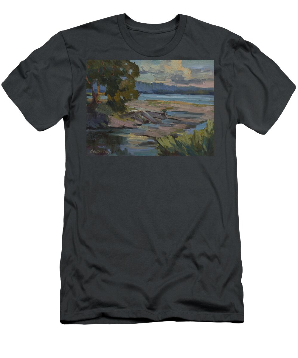 Fern Cove T-Shirt featuring the painting Fern Cove Vashon Island by Diane McClary
