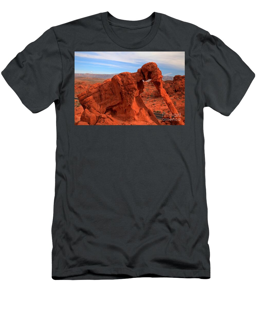 Elephant Rock T-Shirt featuring the photograph Fiery Elephant by Adam Jewell