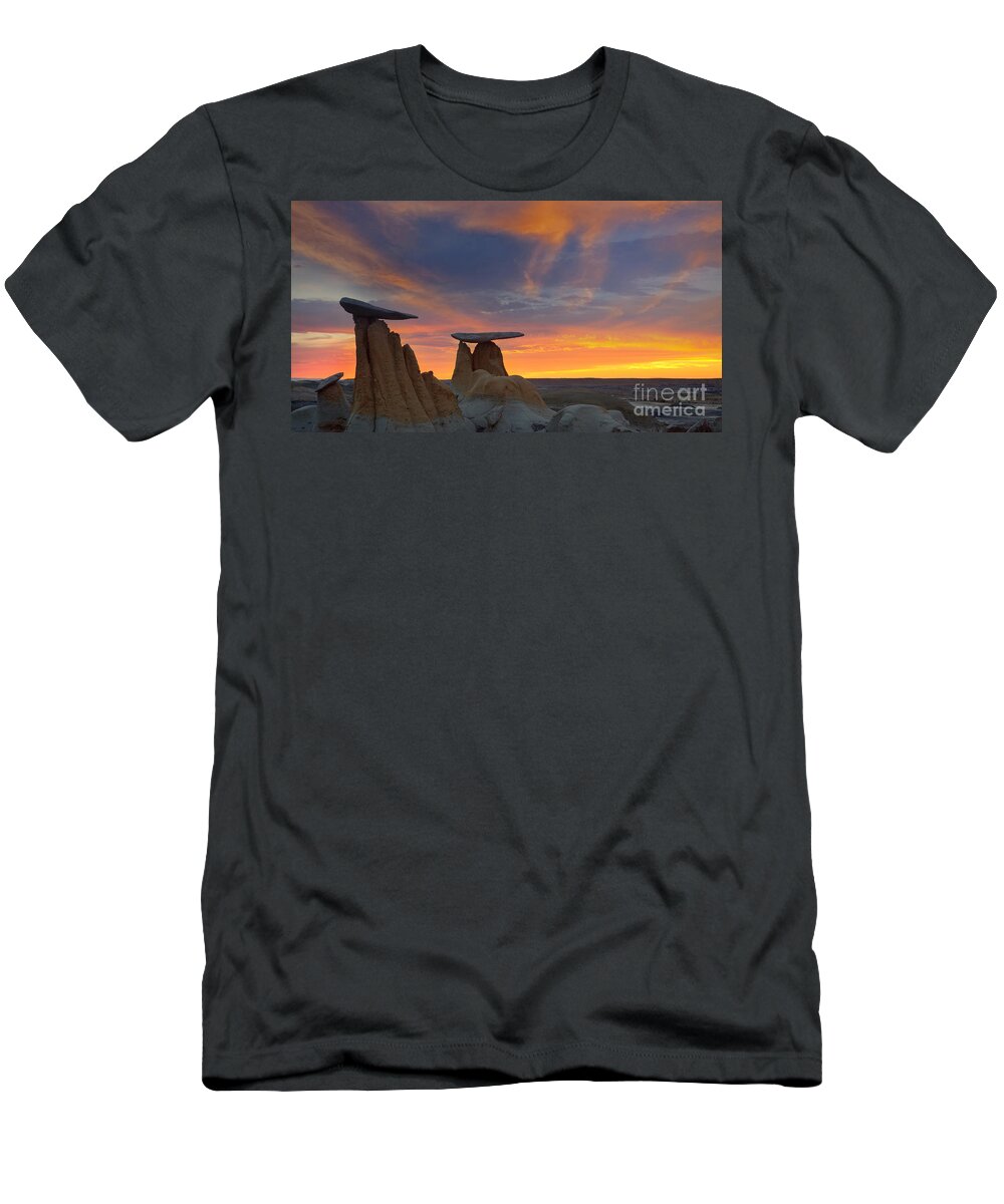Rock Formations T-Shirt featuring the photograph Fire in the Sky by Keith Kapple