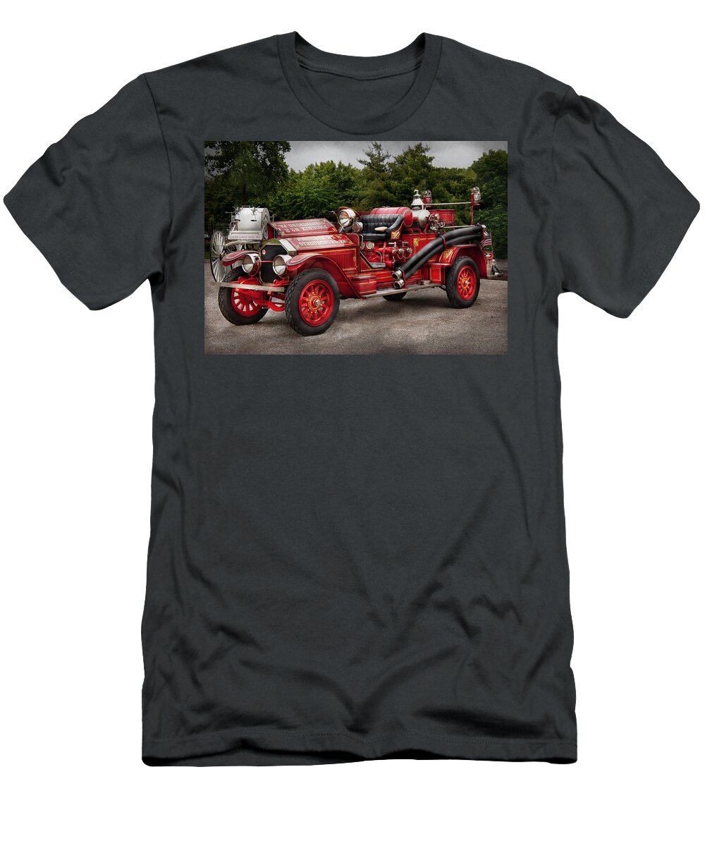 Savad T-Shirt featuring the photograph Fireman - Phoenix No2 Stroudsburg PA 1923 by Mike Savad