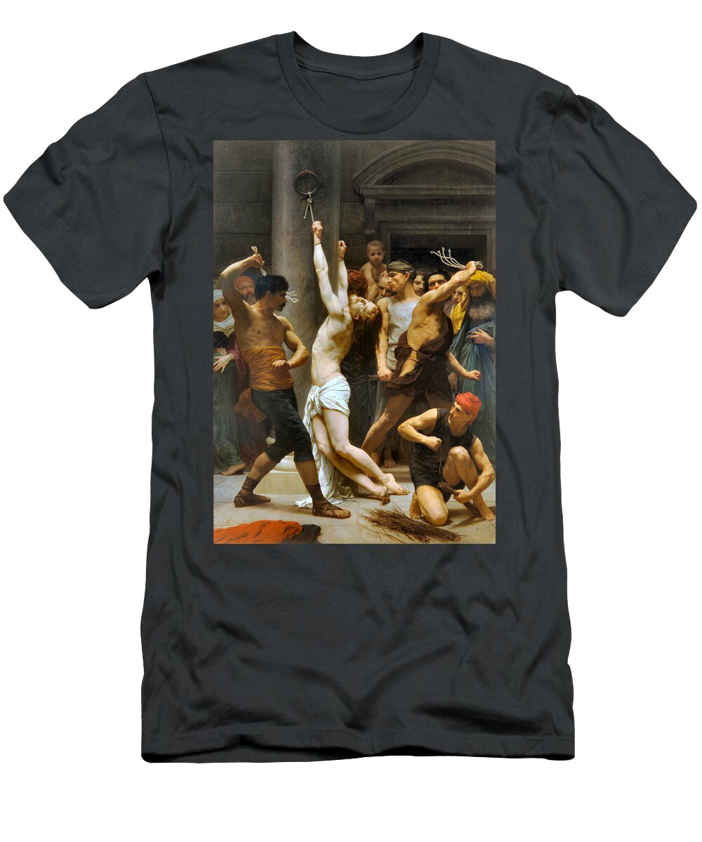 William Adolphe Bouguereau T-Shirt featuring the painting Flagellation of Christ by William Adolphe Bouguereau